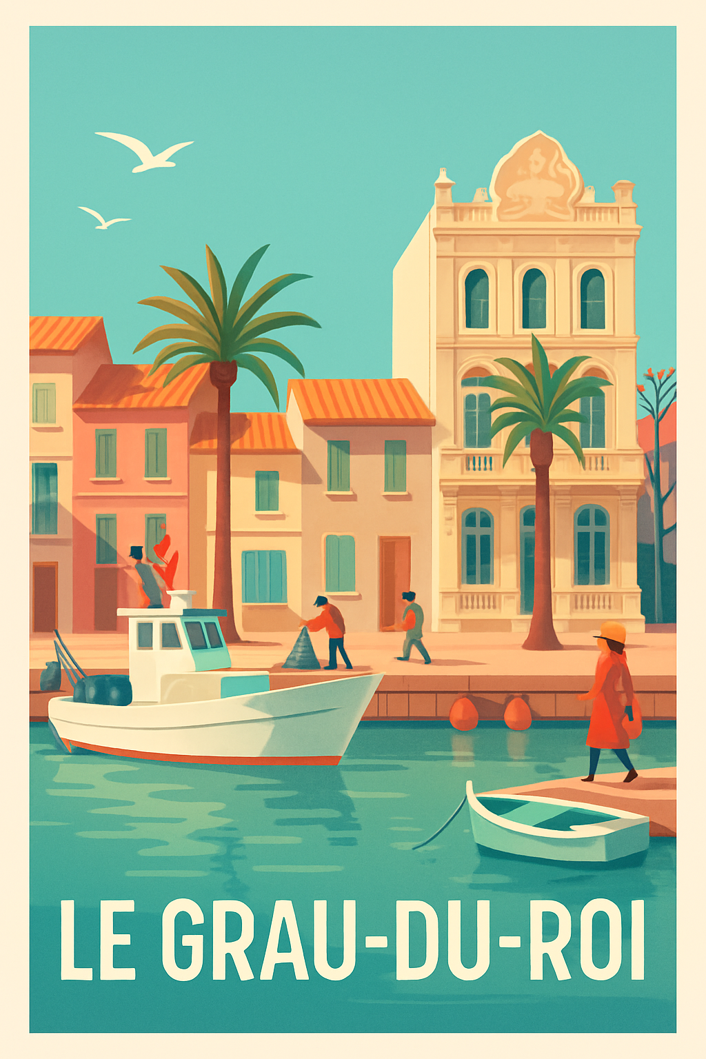 Affiche Le Grau-du-Roi — Charme et sérénité en bord de mer · poster d'art de Le Grau-du-Roi