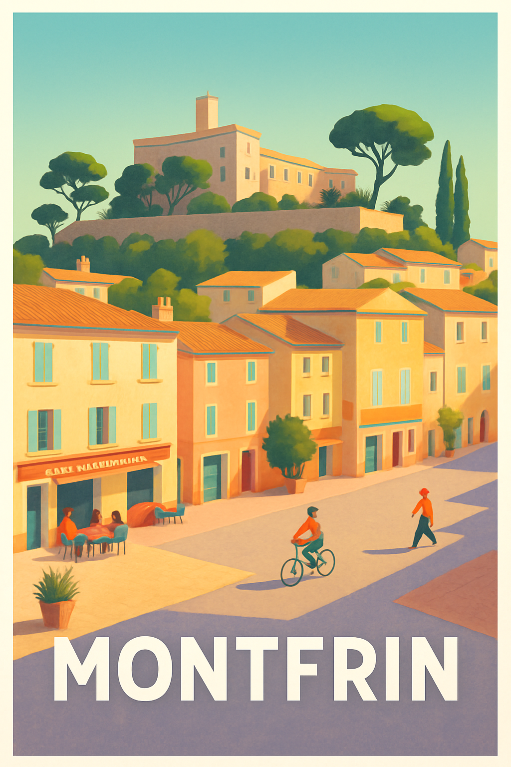 Gard France Pas de Cadre / 20 × 30cm Affiche de Montfrin - L'élégance tranquille du Sud