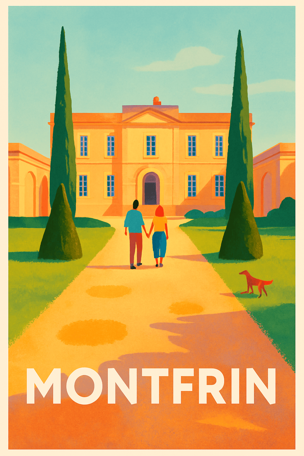 Gard France Pas de Cadre / 20 × 30cm Affiche de Montfrin - Une balade enchanteresse au château