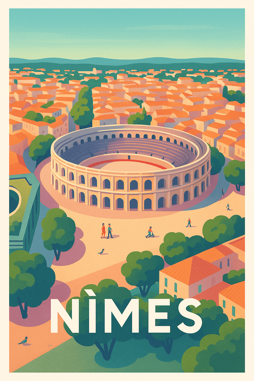 Affiche Nîmes — L’âme romaine au cœur de la Provence · poster d'art de Nîmes