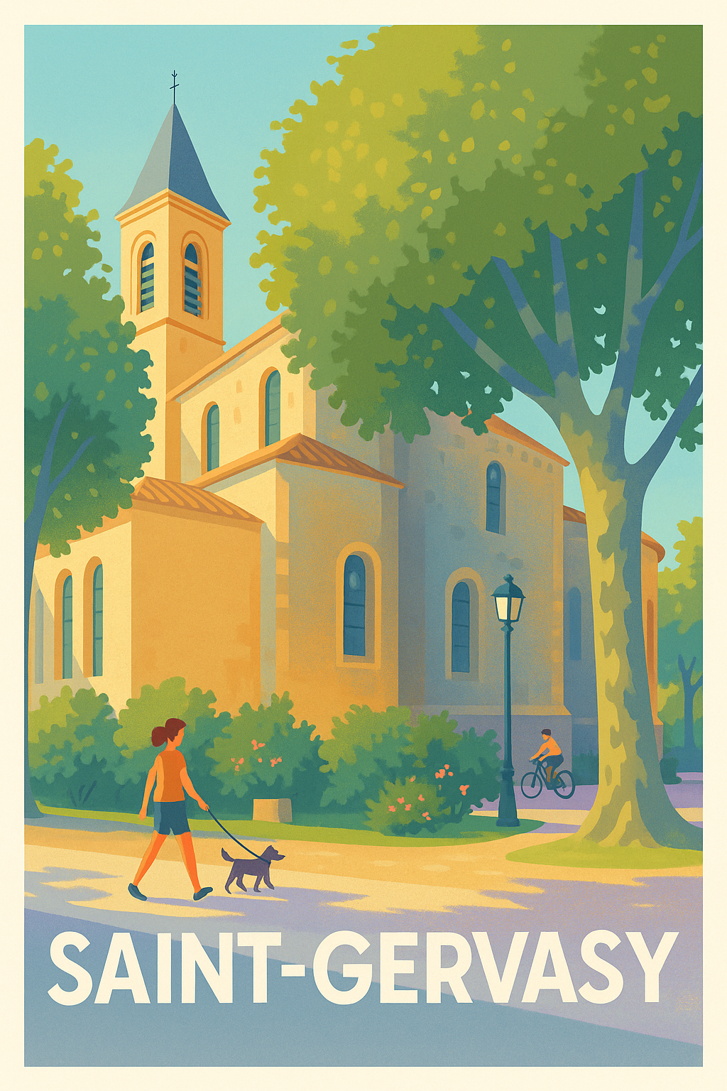 Gard France Pas de Cadre / 20 × 30cm Affiche Saint-Gervasy - Charme et Sérénité Provençale