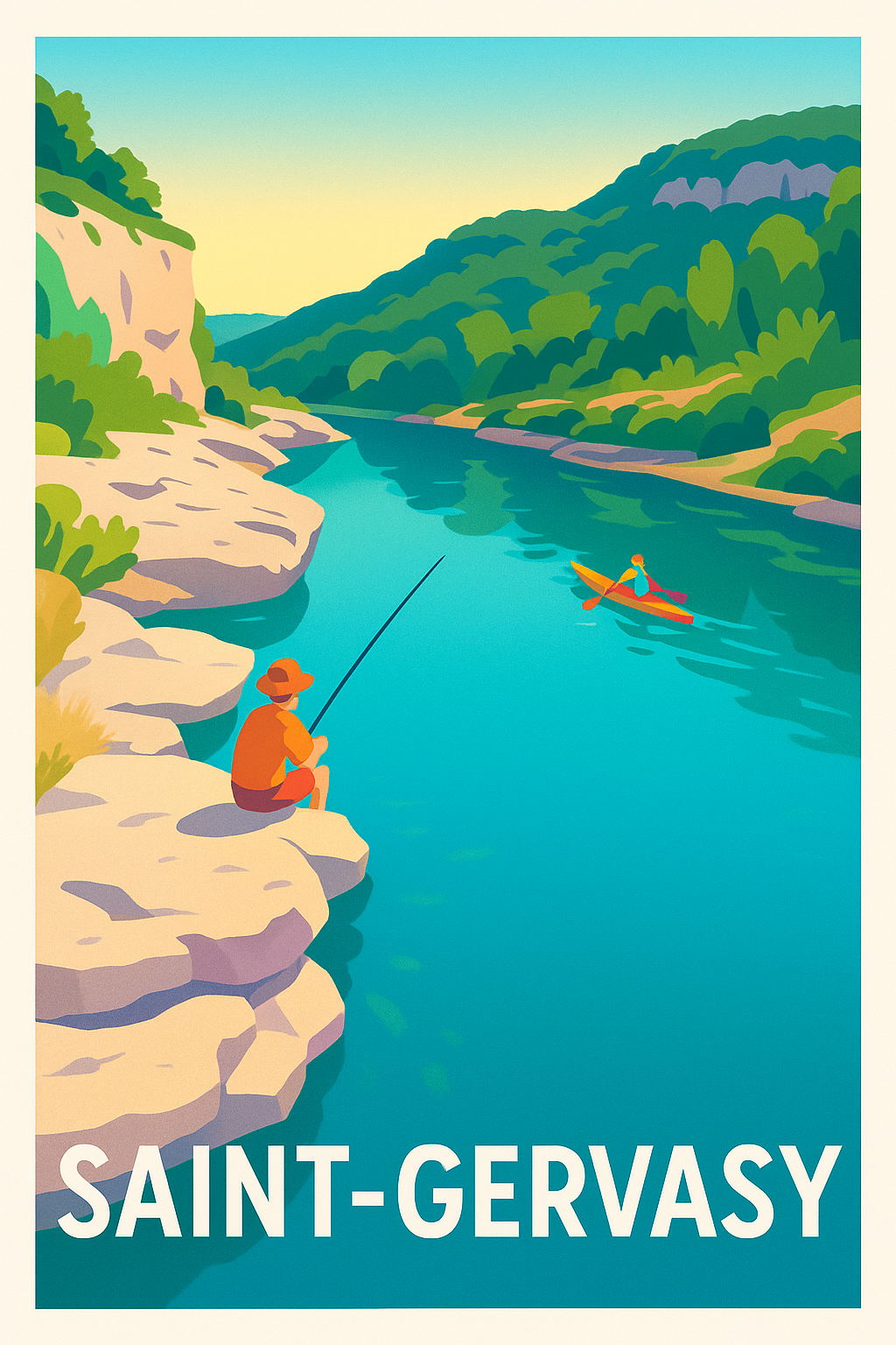 Gard France Pas de Cadre / 20 × 30cm Affiche Saint-Gervasy - Évasion au fil de l'eau