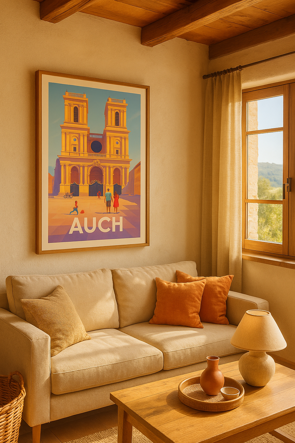 Affiche Auch — Balade ensoleillée au cœur de la Gascogne · poster d'art de Auch