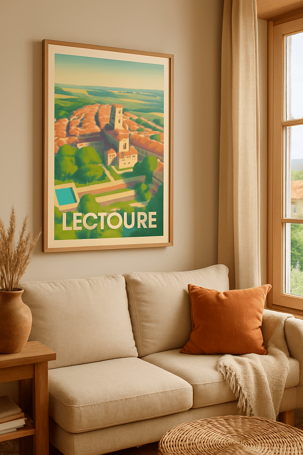 Gers France Affiche de Lectoure - Charme du cœur historique en lumière douce