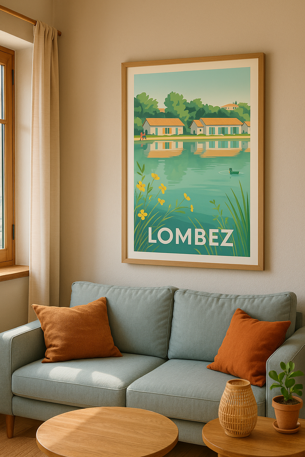 Affiche Lombez — Sérénité au bord de l'eau · poster d'art de Lombez