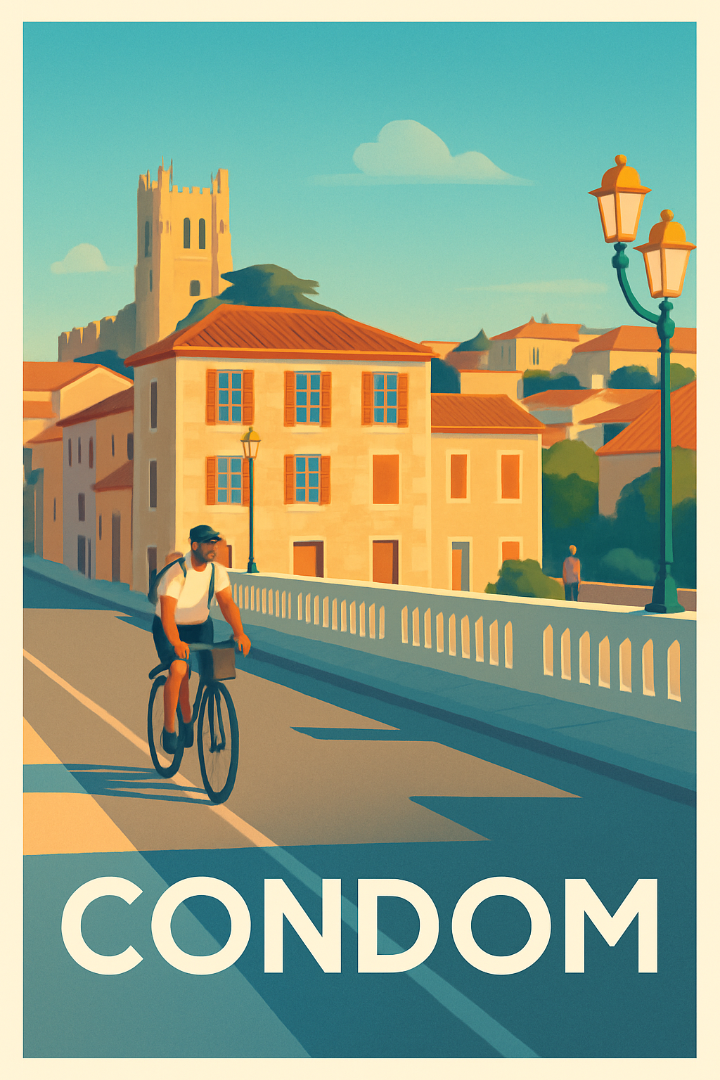 Gers France Pas de Cadre / 20 × 30cm Affiche de Condom - Charme et douceur du Sud-Ouest
