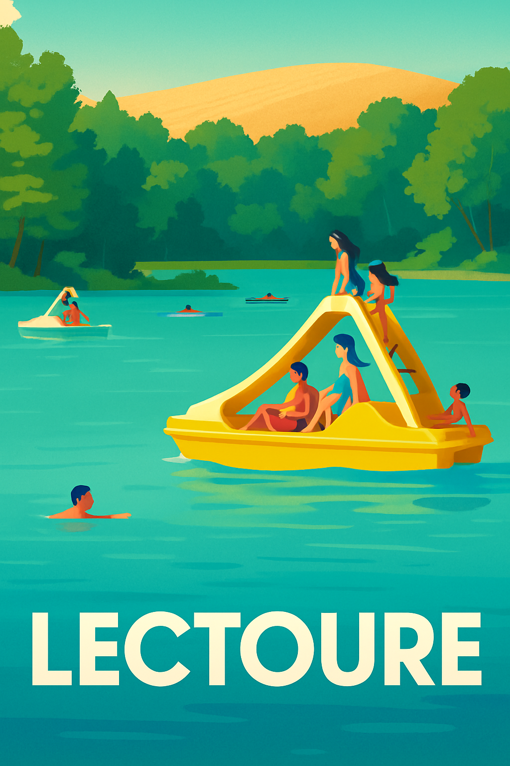 Gers France Pas de Cadre / 20 × 30cm Affiche de Lectoure - Plongez dans la douceur estivale