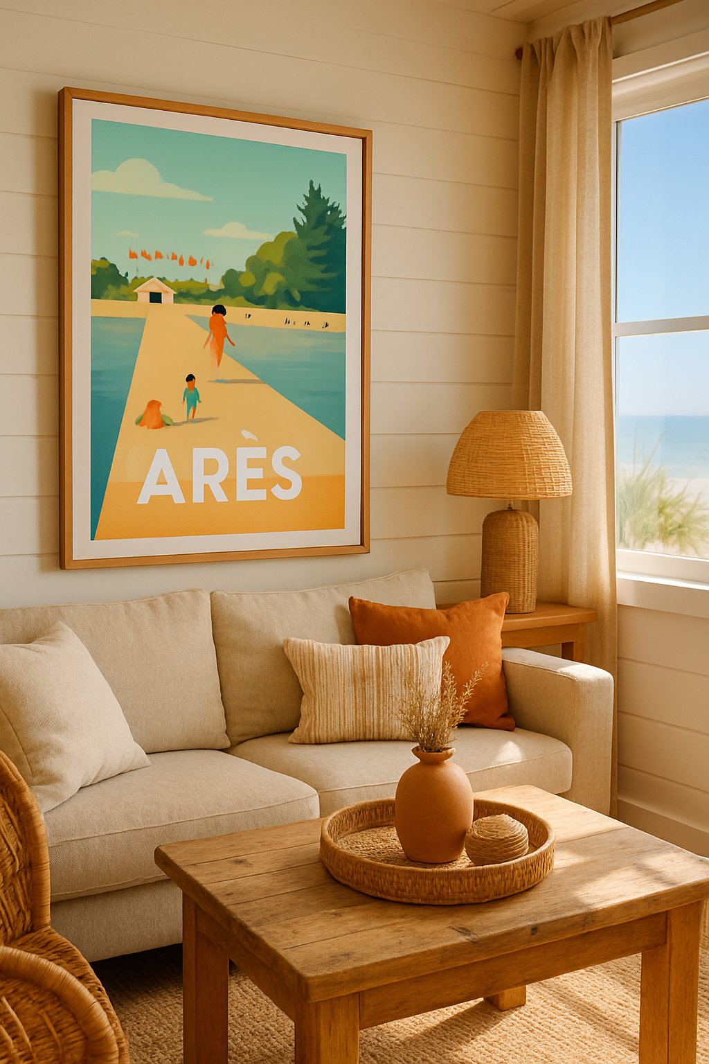 Gironde France Affiche de Arès - Balade en bord de bassin