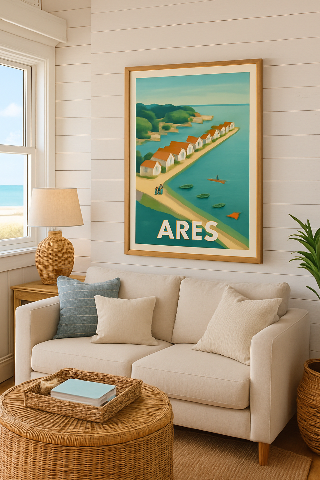 Affiche Arès — Invitation à la quiétude des cabanes ostréicoles · poster d'art de Arès