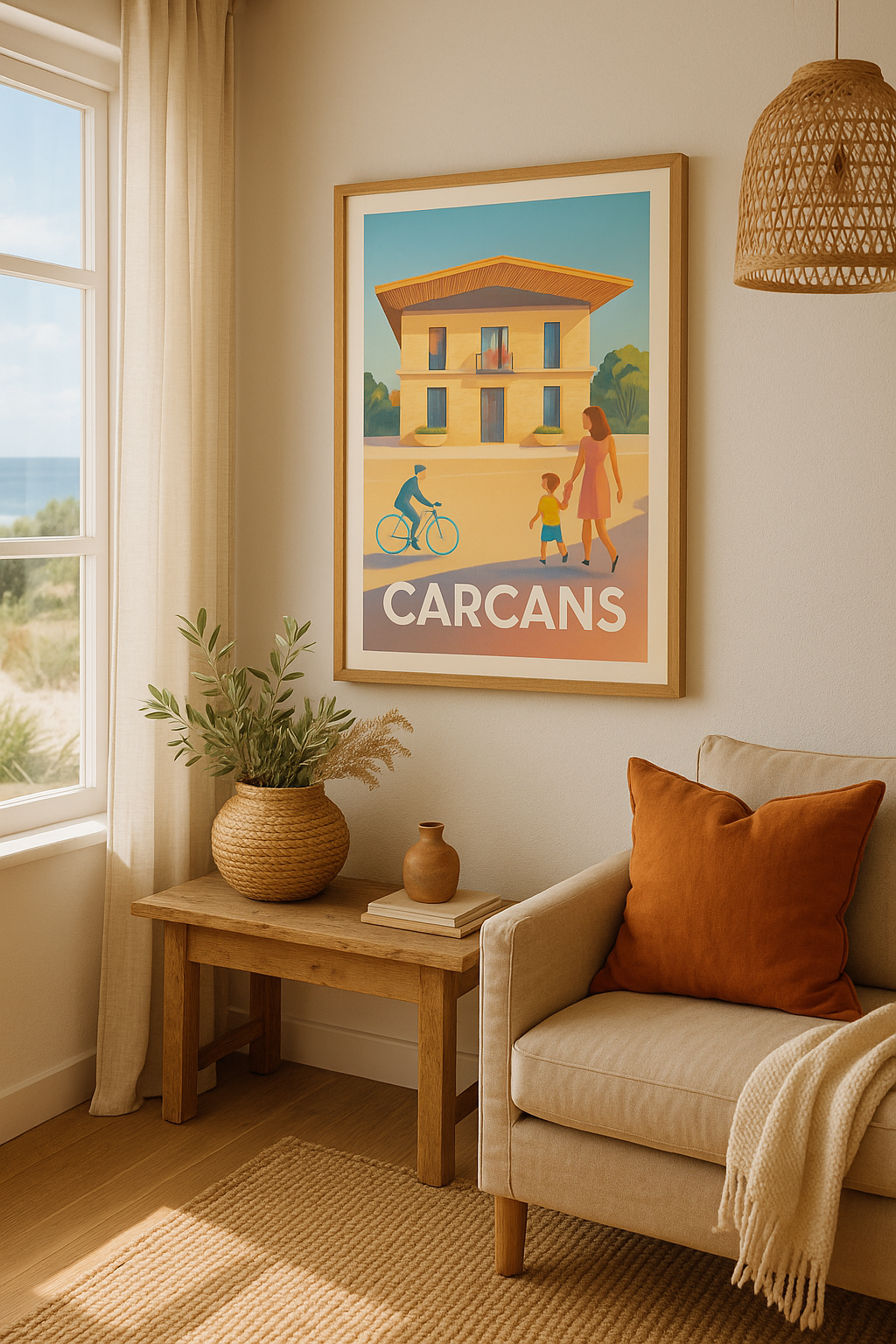 Affiche Carcans — Charme et douceur d'une scène de vie locale · poster d'art de Carcans
