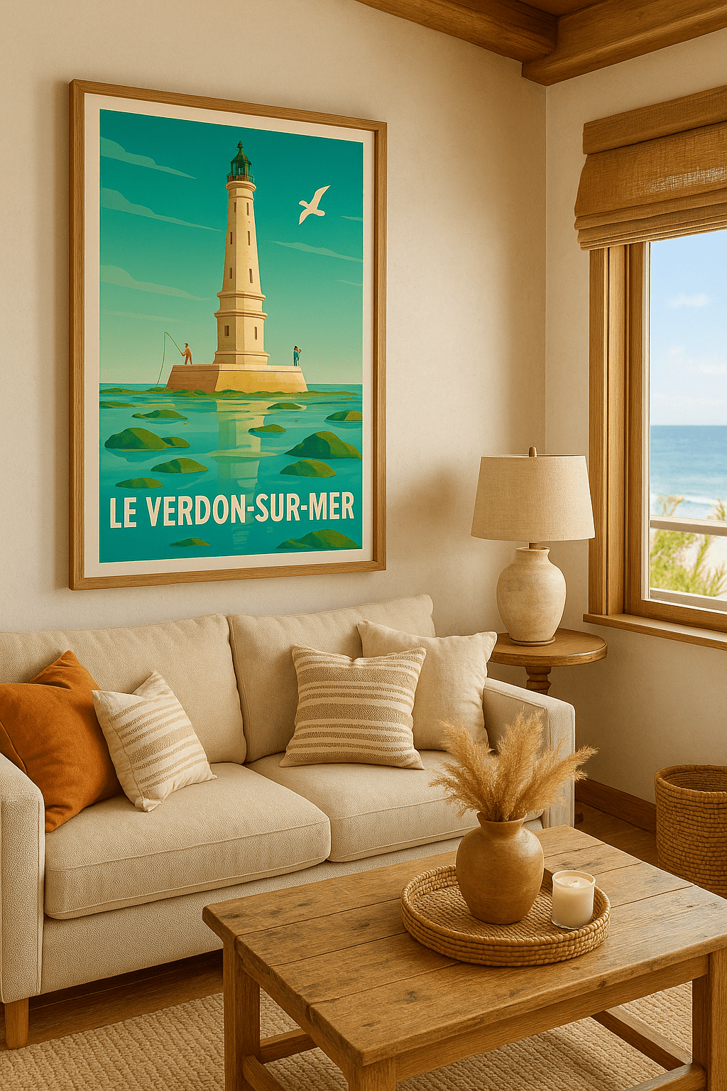 Affiche Le Verdon-sur-Mer — Charme marin et phare emblématique · poster d'art de Le Verdon-sur-Mer