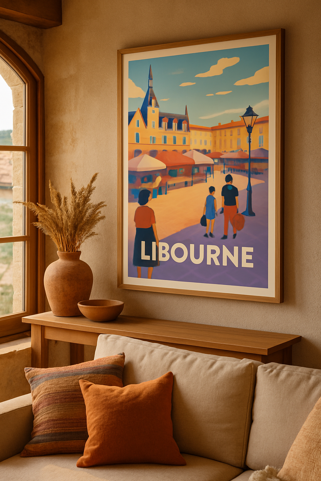 Gironde France Affiche de Libourne - L'animation conviviale de la place du marché