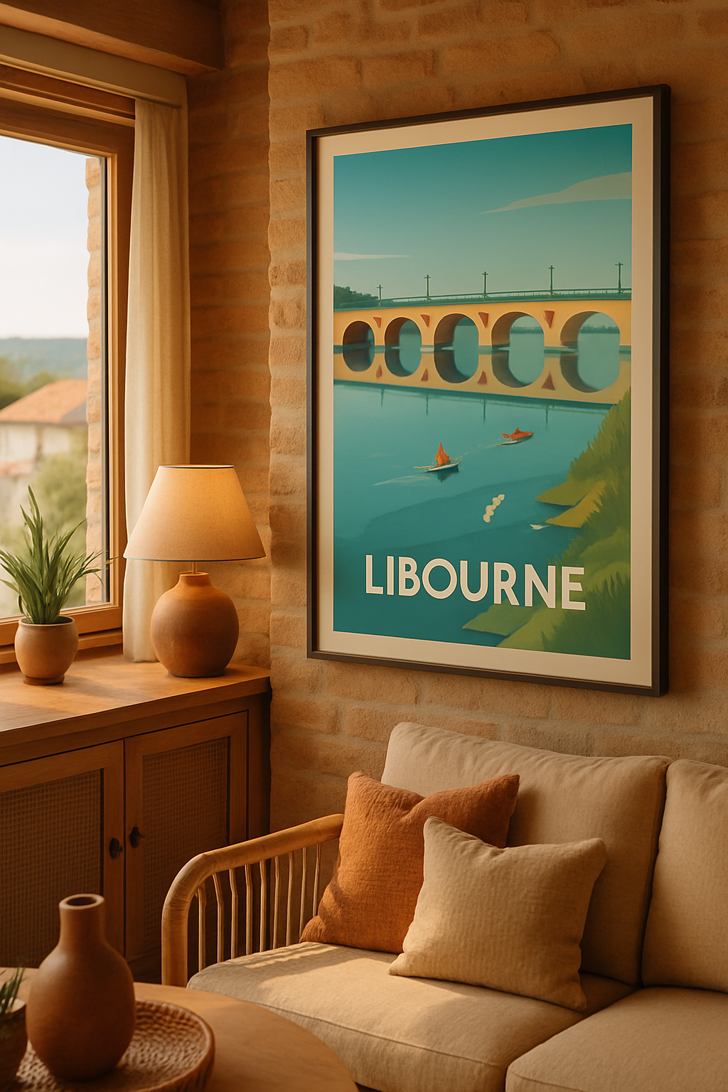 Affiche Libourne — La Dolce Vita au fil de l'eau · poster d'art de Libourne