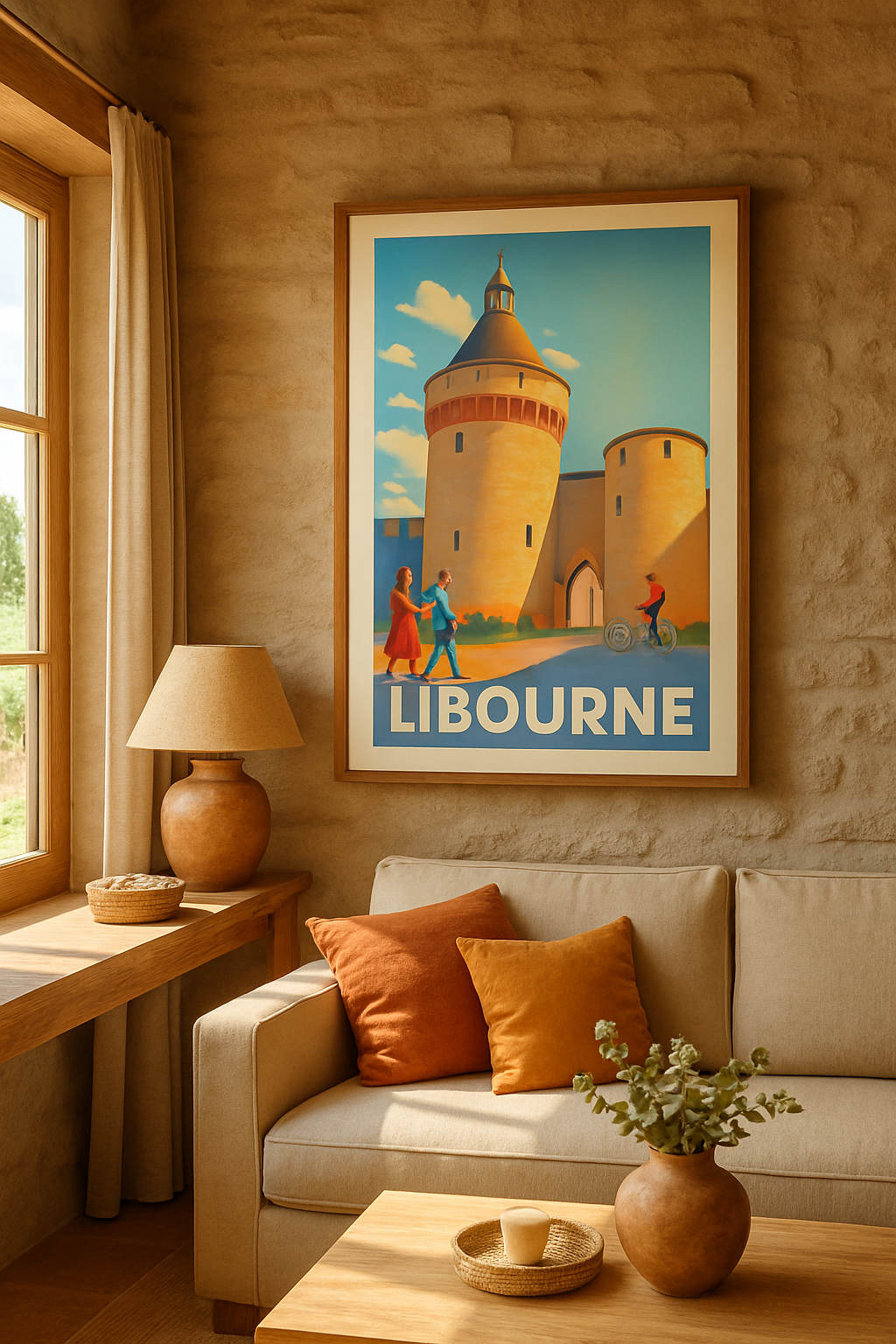 Affiche Libourne — Une porte historique au cœur de la ville · poster d'art de Libourne