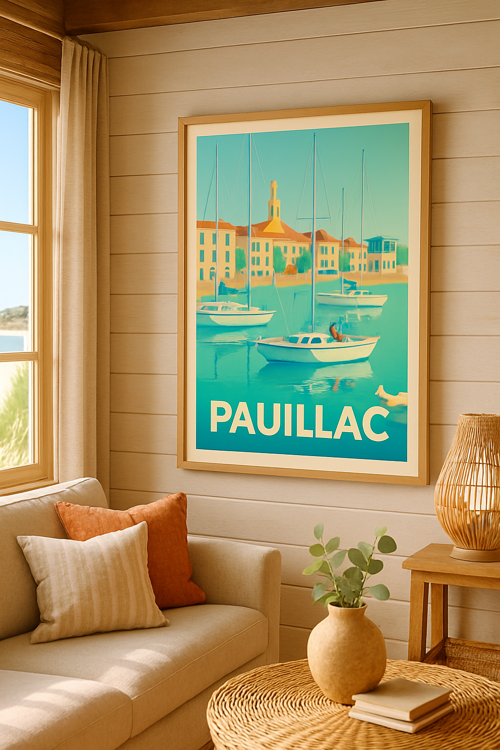 Affiche Pauillac — Escapade nautique au cœur du port · poster d'art de Pauillac