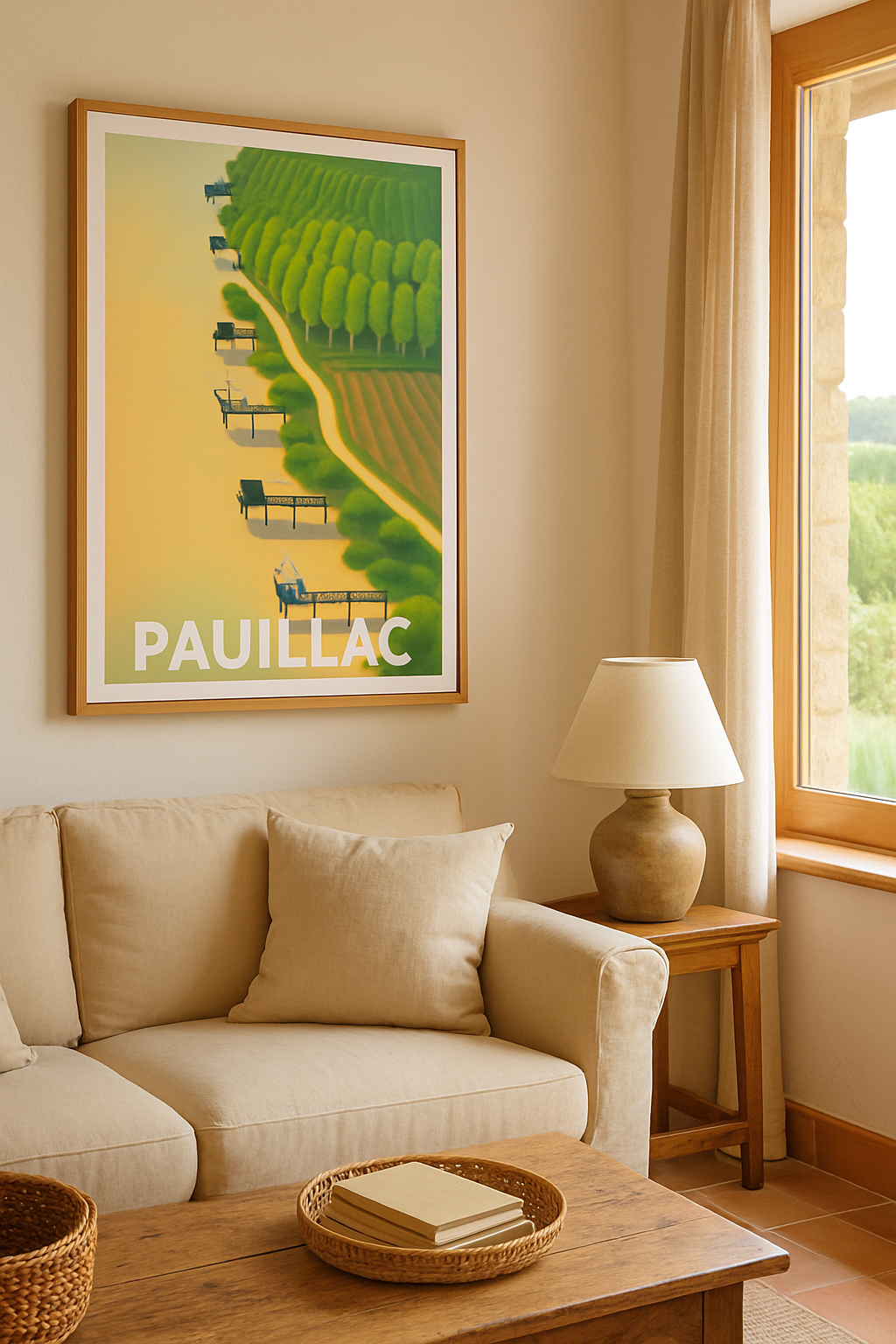 Affiche Pauillac — Sérénité au fil de la Garonne · poster d'art de Pauillac