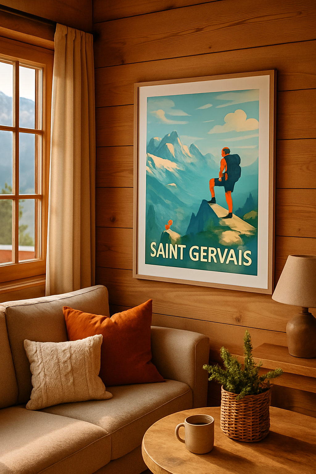 Affiche Saint-Gervais — L'appel des montagnes alpines · poster d'art de Saint-Gervais
