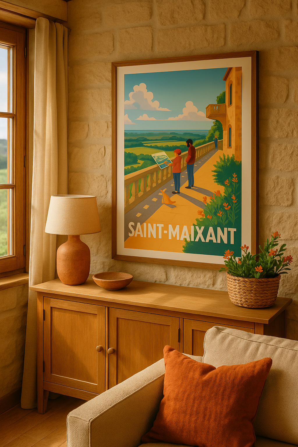 Affiche Saint-Maixant — Vue panoramique et douceur de vivre · poster d'art de Saint-Maixant