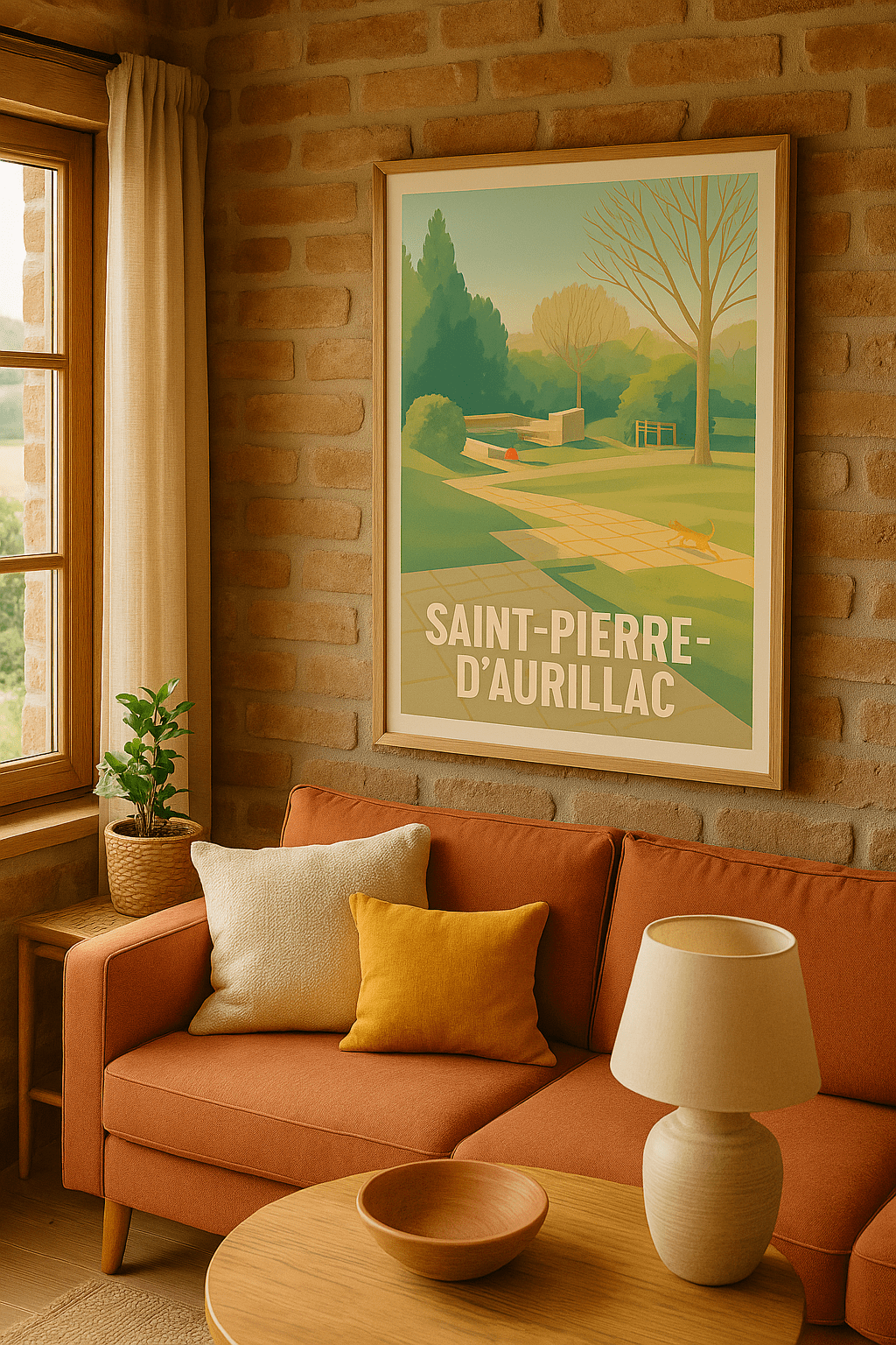 Affiche Saint-Pierre-d'Aurillac — Havre de paix et nature · poster d'art de Saint-Pierre-d'Aurillac