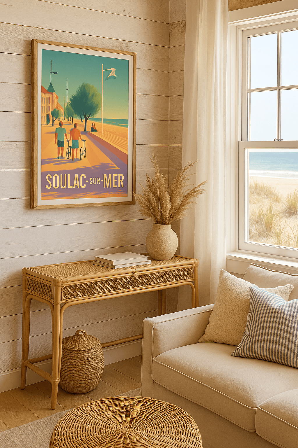 Gironde France Affiche de Soulac-sur-Mer - Promenade en bord de mer ensoleillée