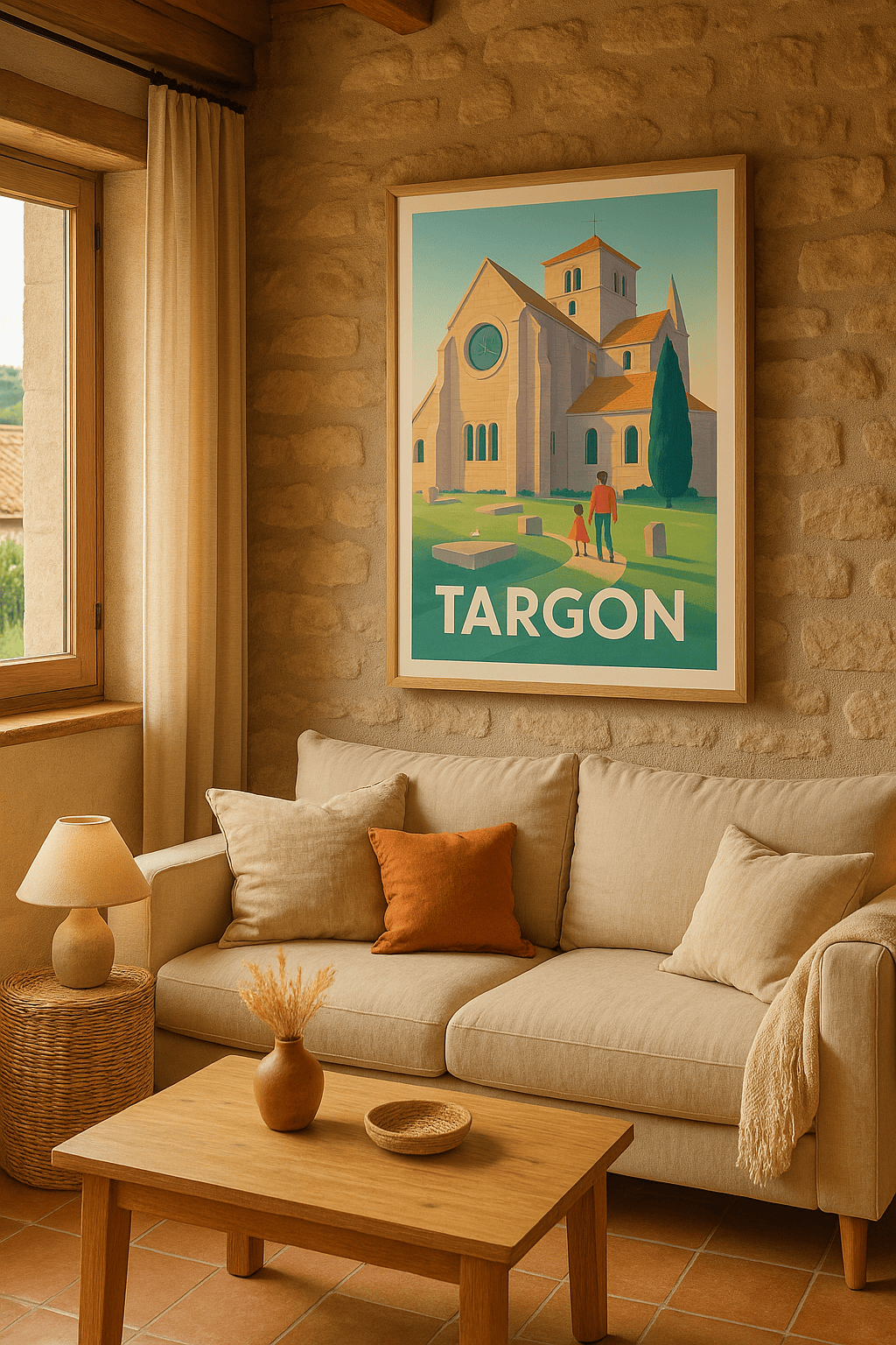 Gironde France Affiche de Targon - Promenade paisible au coeur du patrimoine