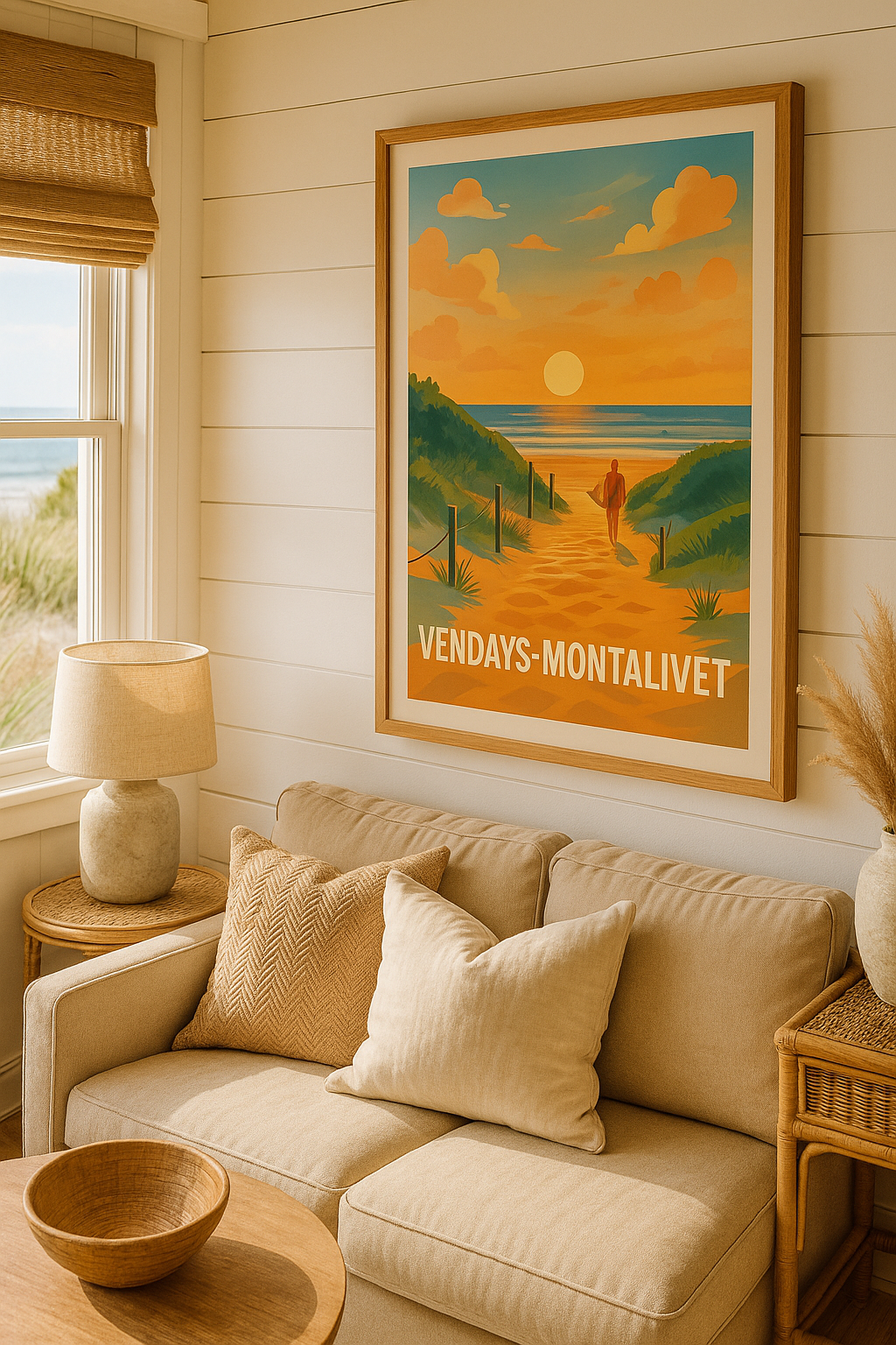 Gironde France Affiche de Vendays-Montalivet - L'appel du coucher de soleil sur la plage