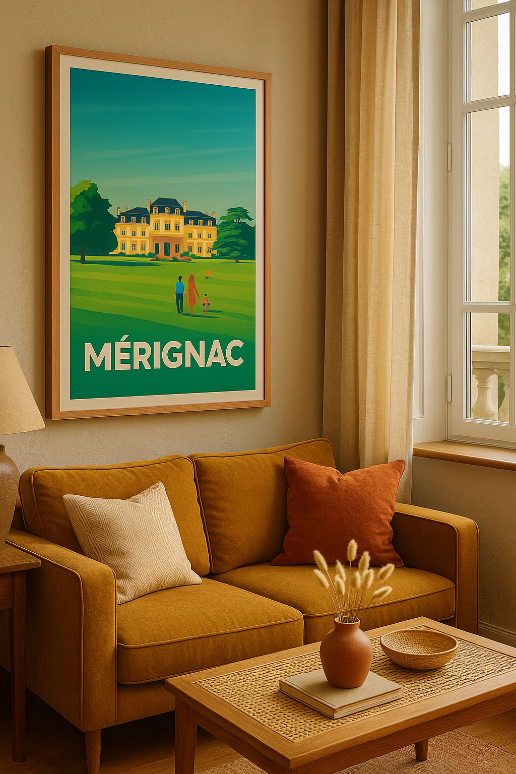Affiche Mérignac — Balade en famille au cœur du château · poster d'art de Mérignac