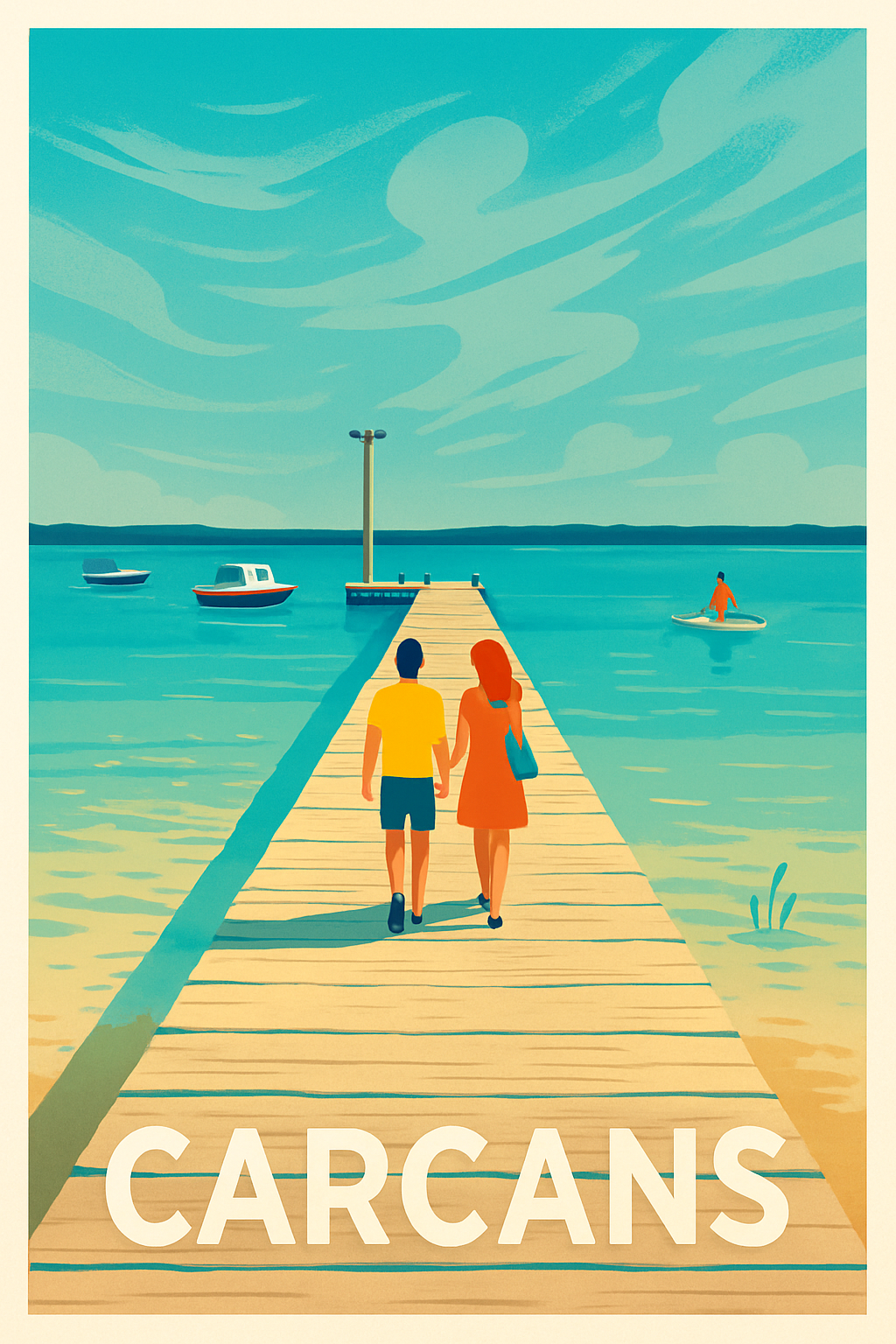 Gironde France Pas de Cadre / 20 × 30cm Affiche de Carcans - Évasion au bord de l'eau