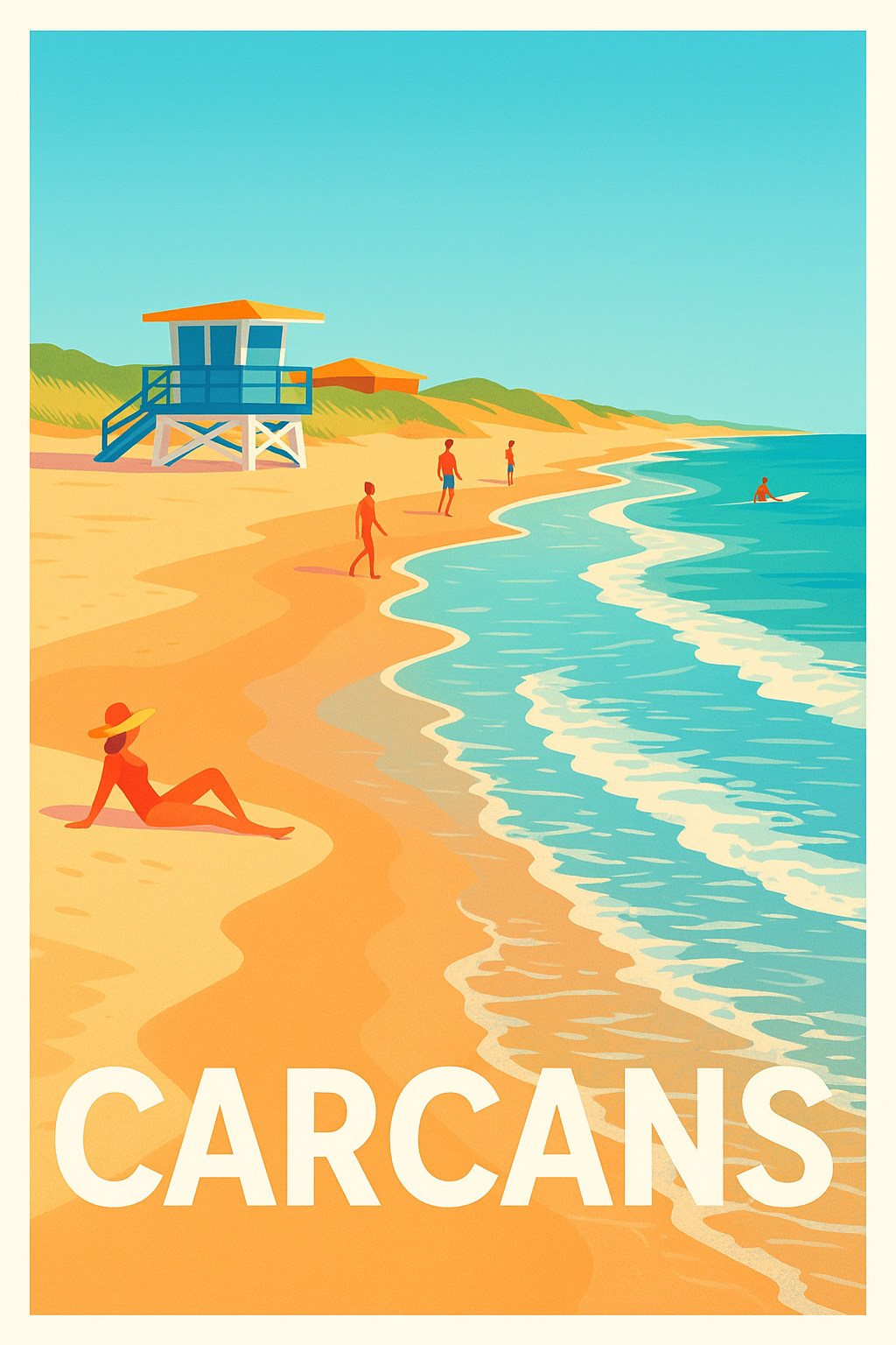 Affiche Carcans — Évasion balnéaire en bord de mer · poster d'art de Carcans