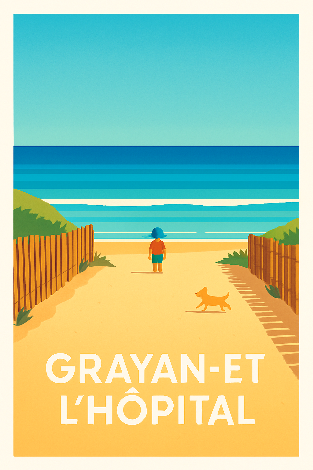 Affiche Grayan-et-l'Hôpital — Invitation à la plage et à la sérénité · poster d'art de Grayan-et-l'Hôpital