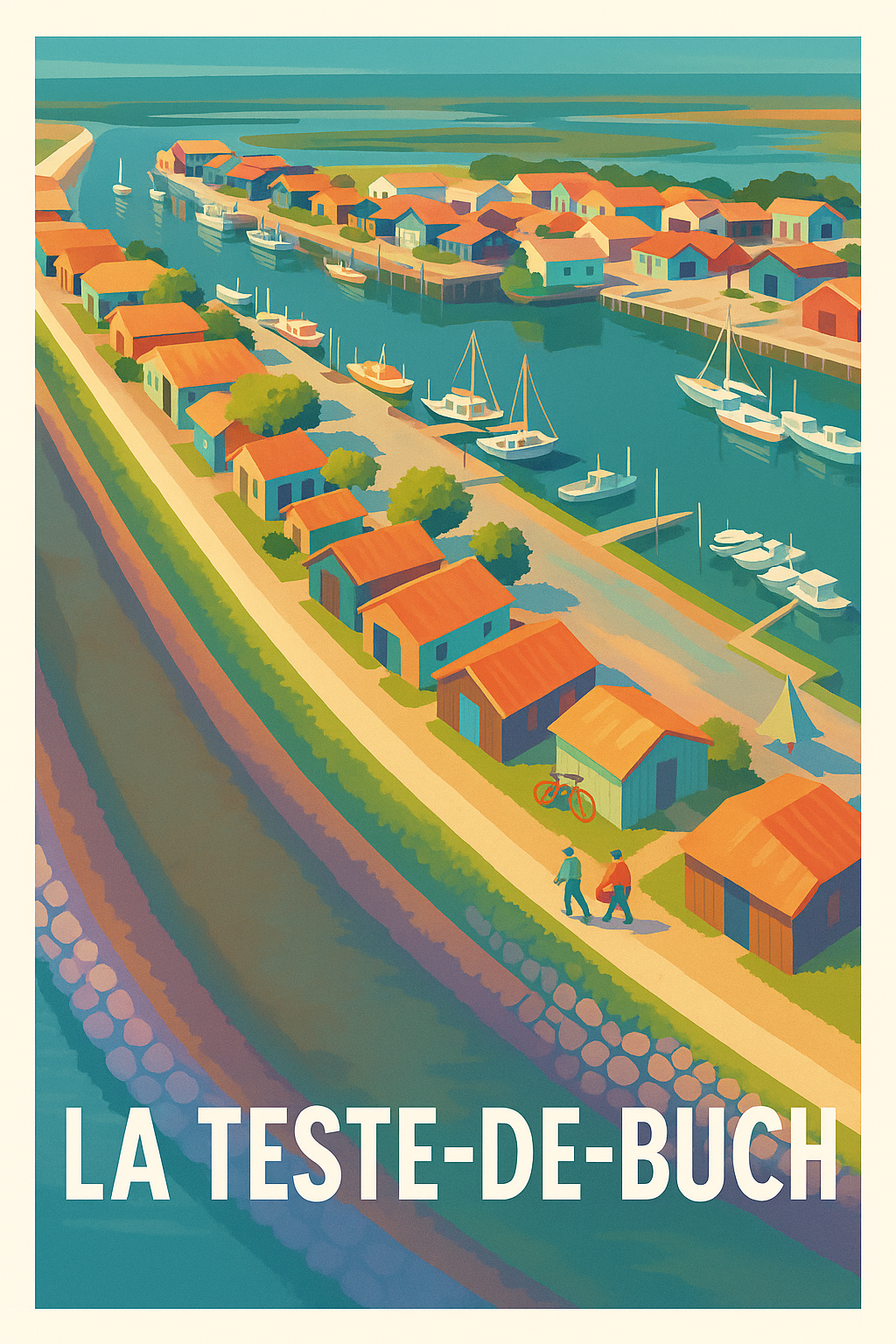 Gironde France Pas de Cadre / 20 × 30cm Affiche de La Teste-de-Buch - Charme et sérénité du Bassin d'Arcachon