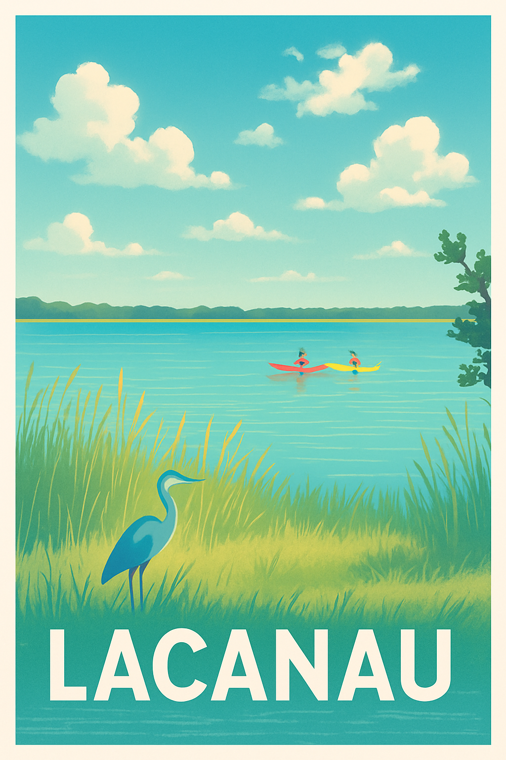 Affiche Lacanau — Évasion Nature au Bord du Lac · poster d'art de Lacanau
