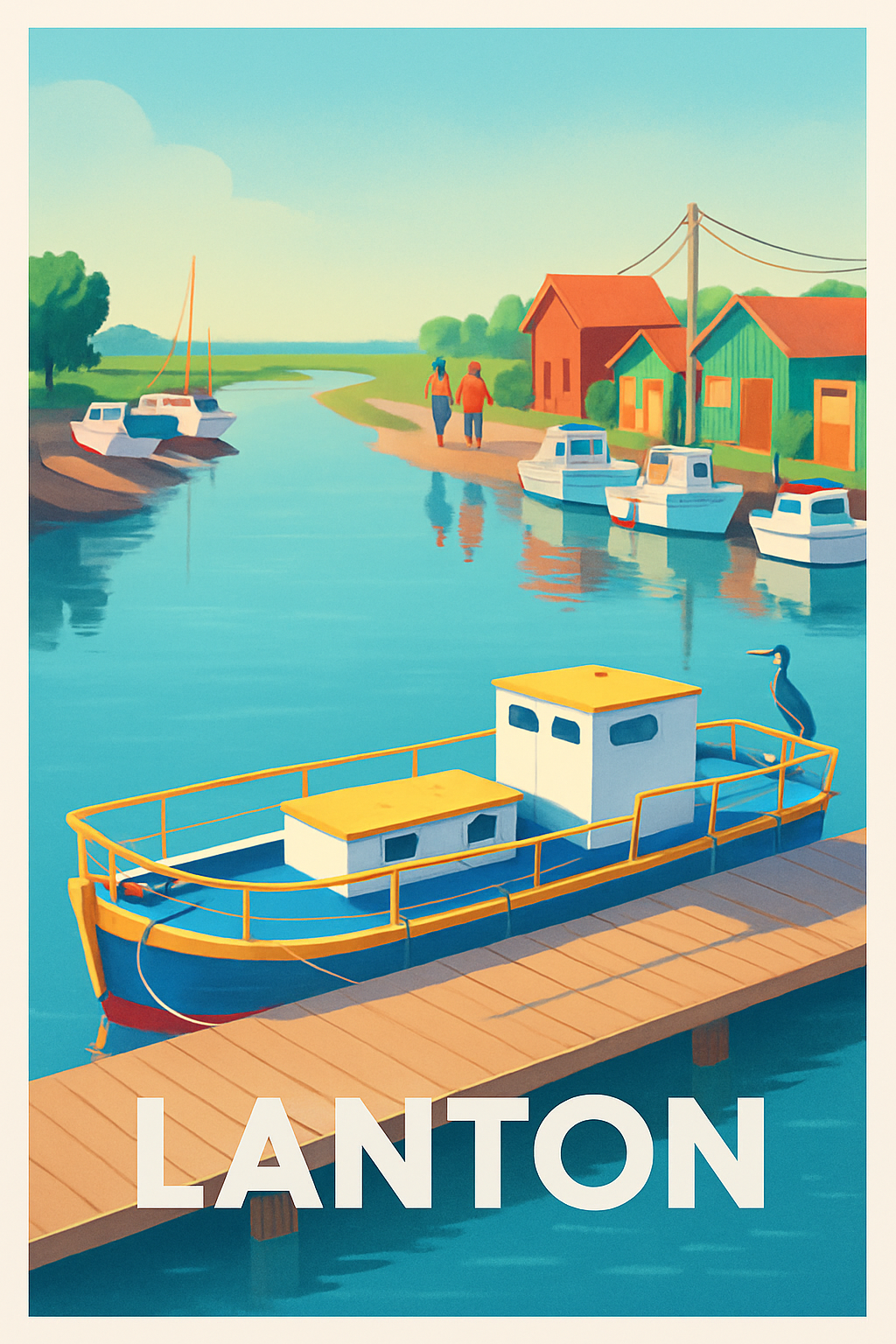 Affiche Lanton — Charme et sérénité au bord de l'eau · poster d'art de Lanton