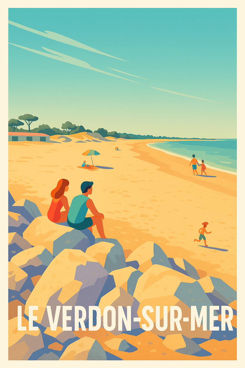Gironde France Pas de Cadre / 20 × 30cm Affiche de Le Verdon-sur-Mer - Évasion en bord de plage