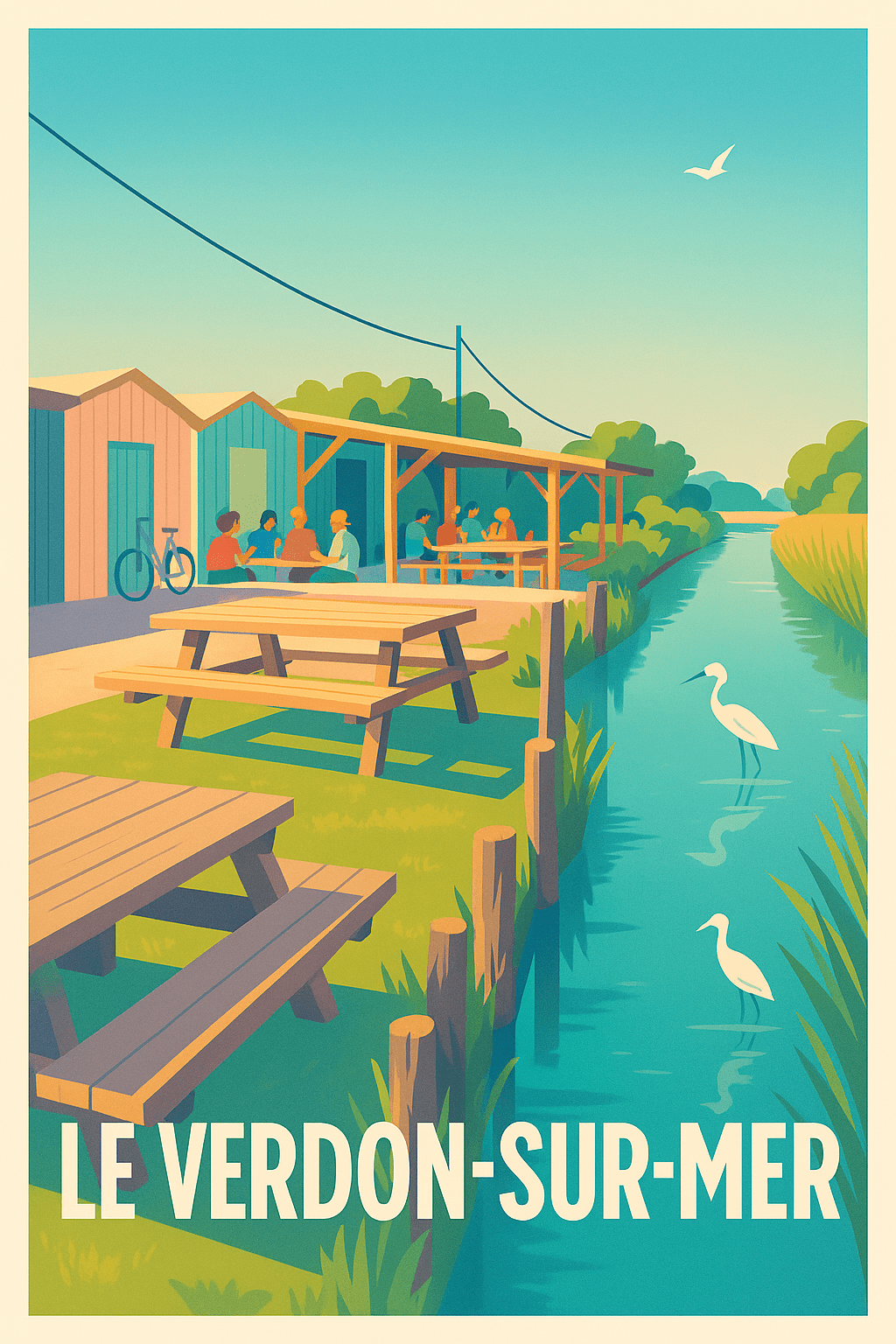 Gironde France Pas de Cadre / 20 × 30cm Affiche de Le Verdon-sur-Mer - Havre de paix au bord de l'eau