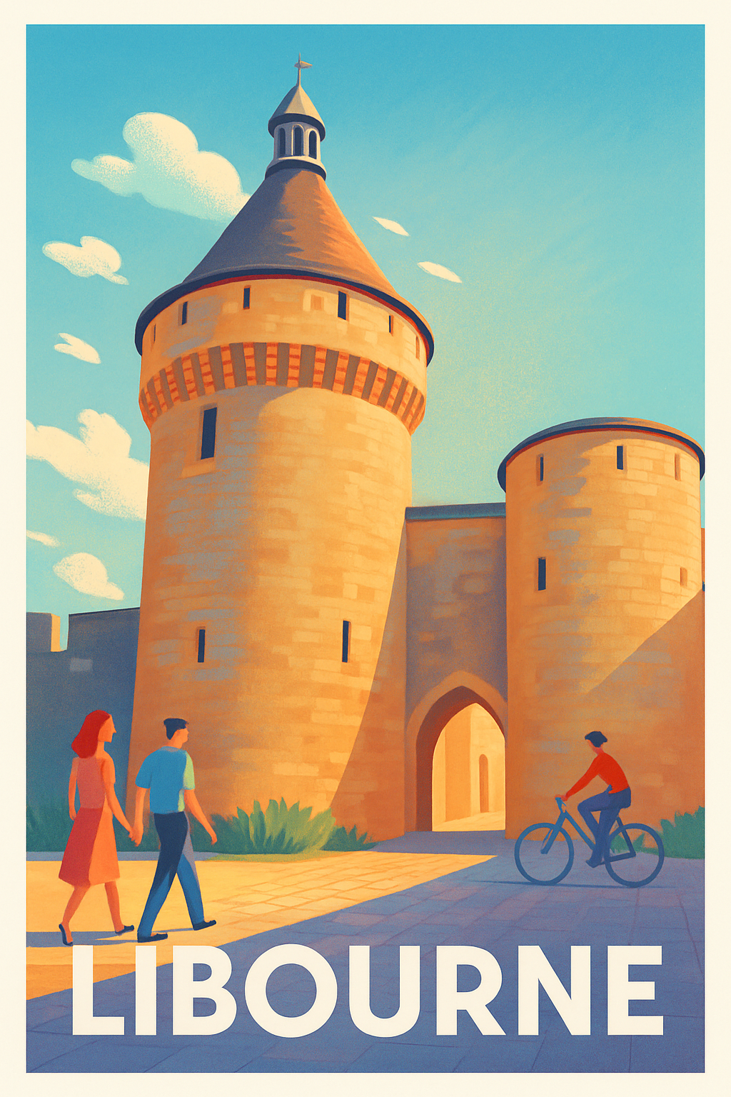 Affiche Libourne — Une porte historique au cœur de la ville · poster d'art de Libourne