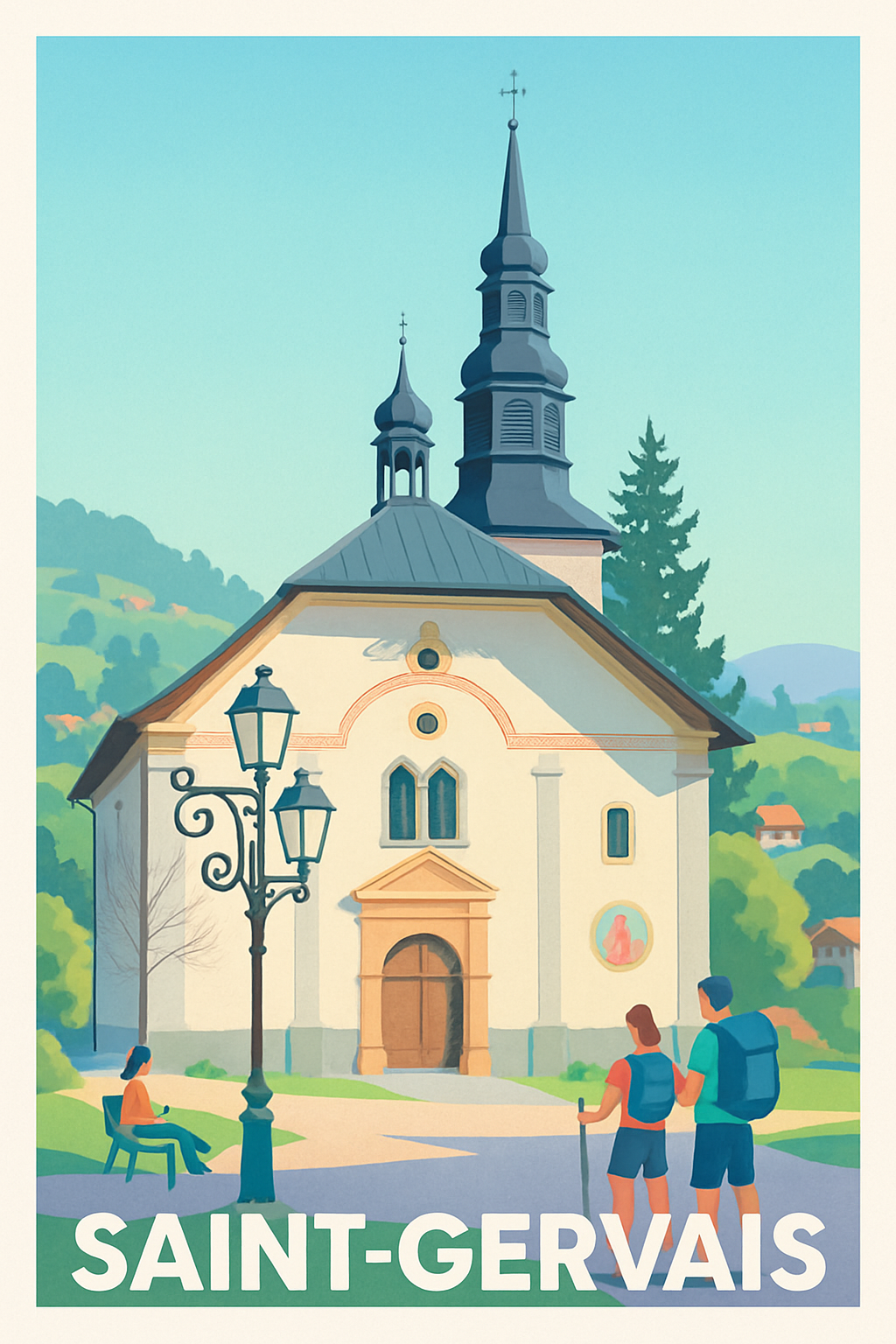 Gironde France Pas de Cadre / 20 × 30cm Affiche de Saint-Gervais - Escapade au cœur des Alpes