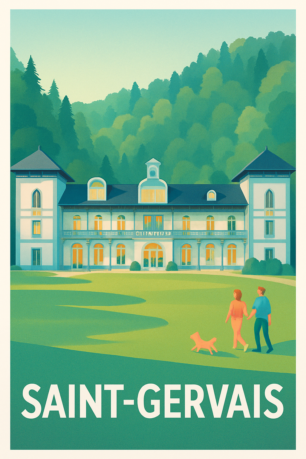 Affiche Saint-Gervais — Évasion et sérénité au cœur des montagnes · poster d'art de Saint-Gervais