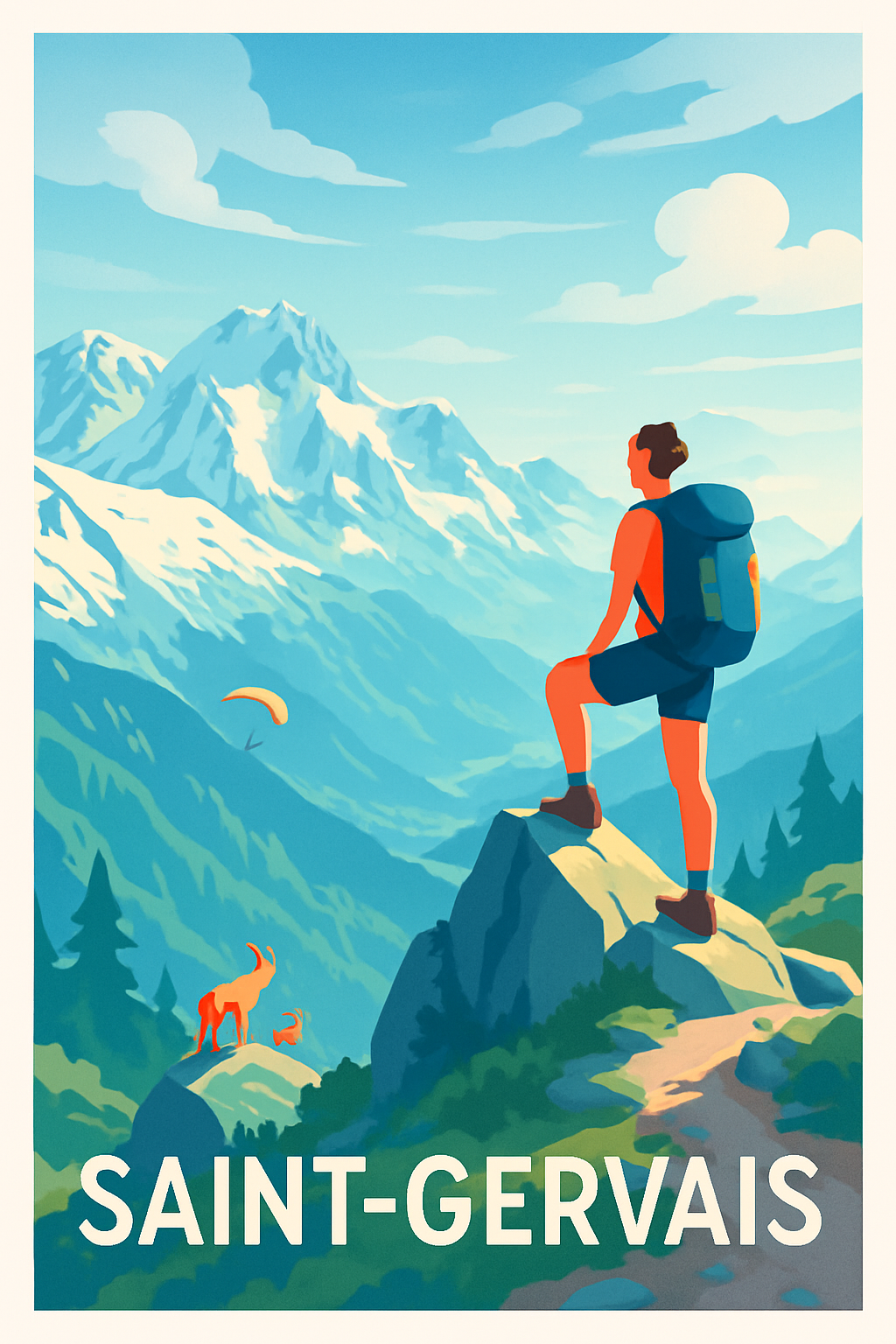 Gironde France Pas de Cadre / 20 × 30cm Affiche de Saint-Gervais - L'appel des montagnes alpines