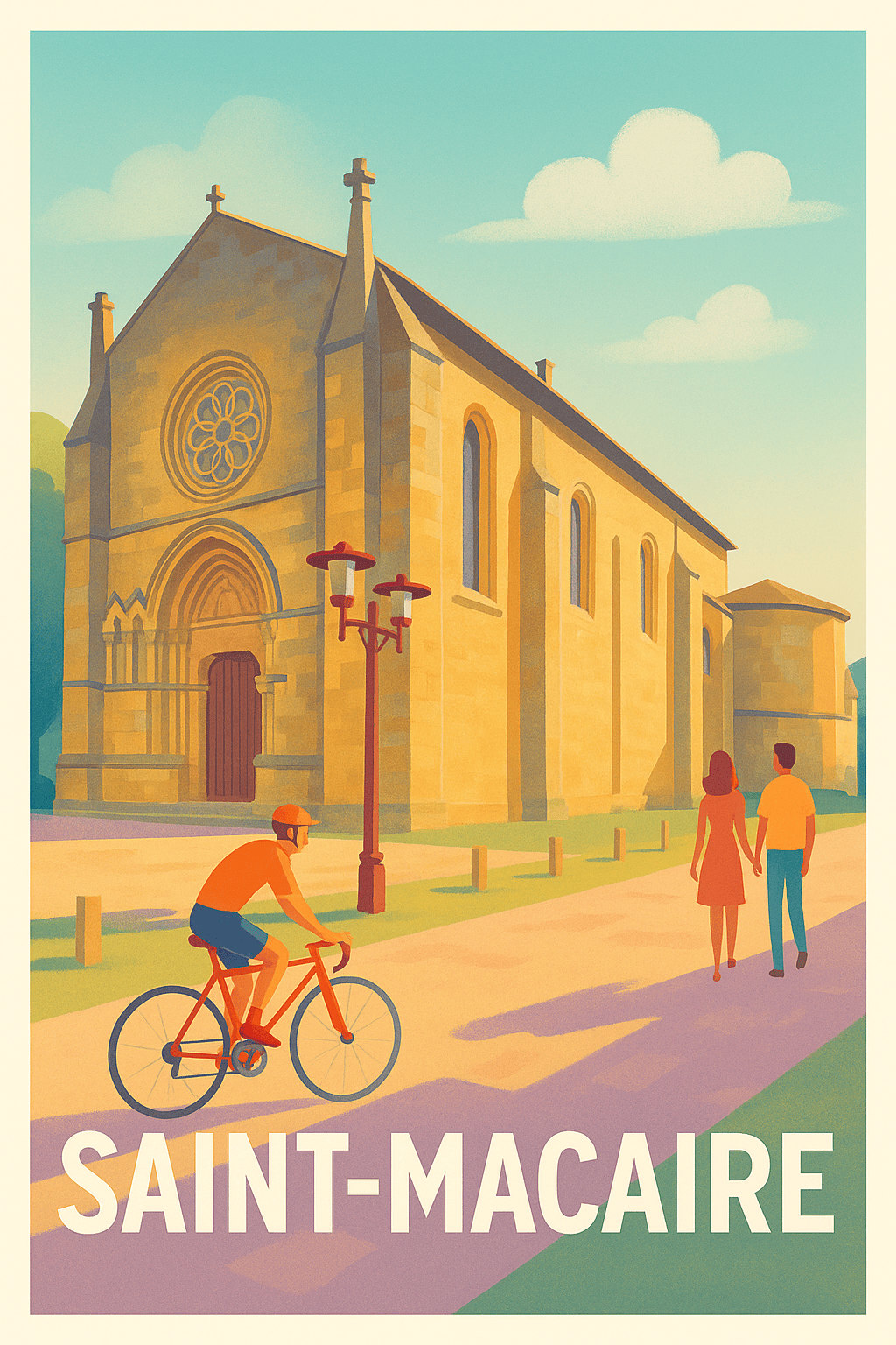 Gironde France Pas de Cadre / 20 × 30cm Affiche de Saint-Macaire - Charme et sérénité au cœur de la Gironde