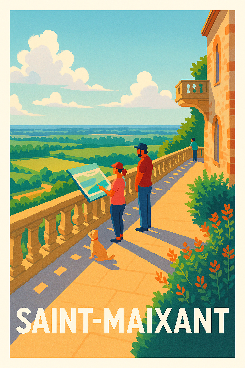 Gironde France Pas de Cadre / 20 × 30cm Affiche de Saint-Maixant - Vue panoramique et douceur de vivre