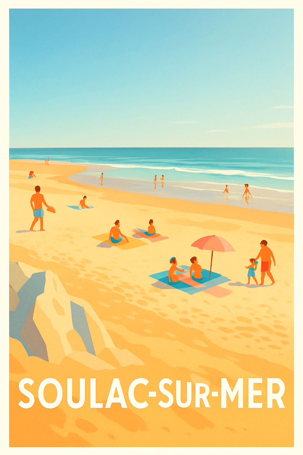 Gironde France Pas de Cadre / 20 × 30cm Affiche de Soulac-sur-Mer - Plages ensoleillées et douceur estivale