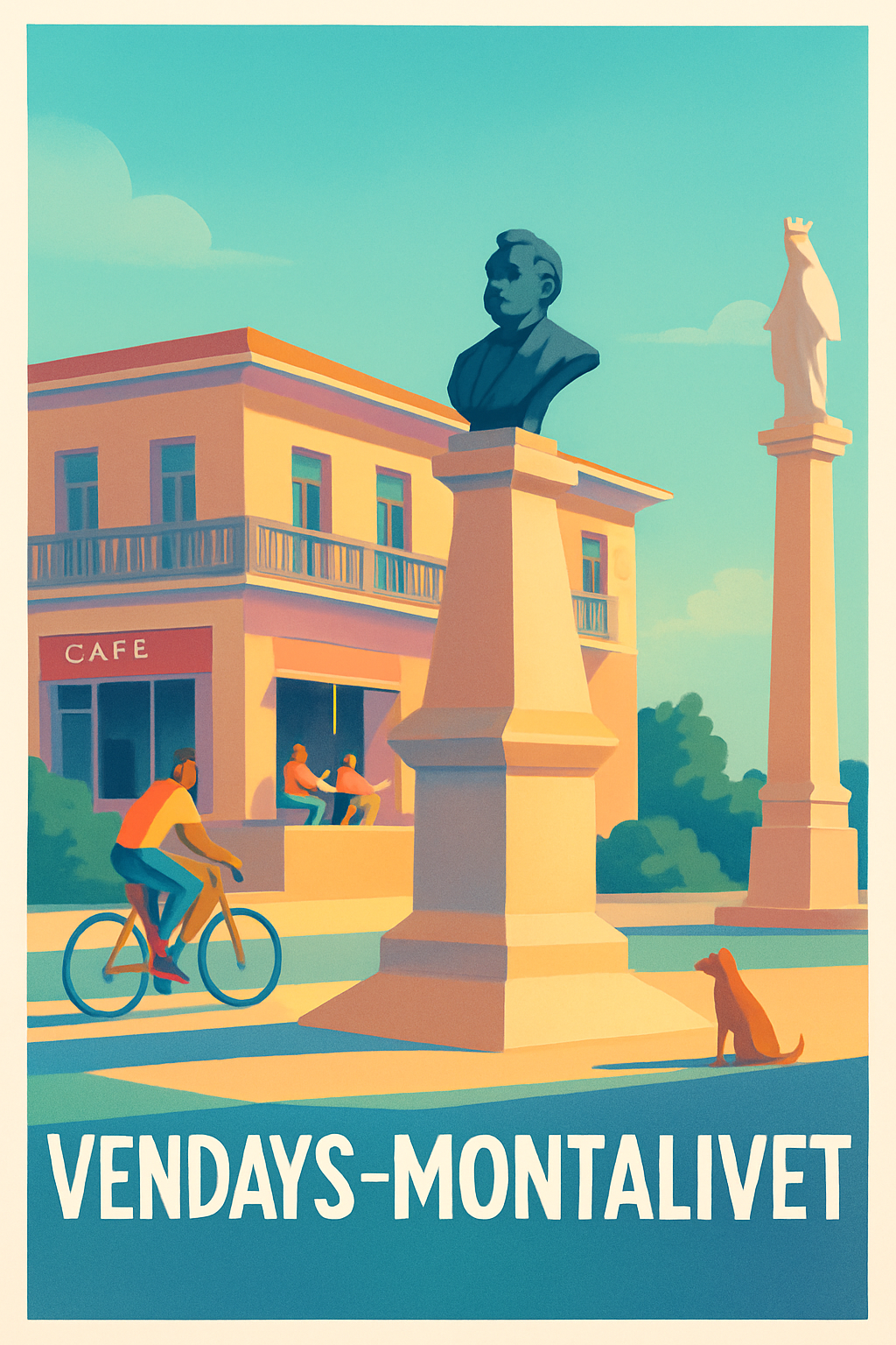 Gironde France Pas de Cadre / 20 × 30cm Affiche de Vendays-Montalivet - Charme et sérénité au cœur du village