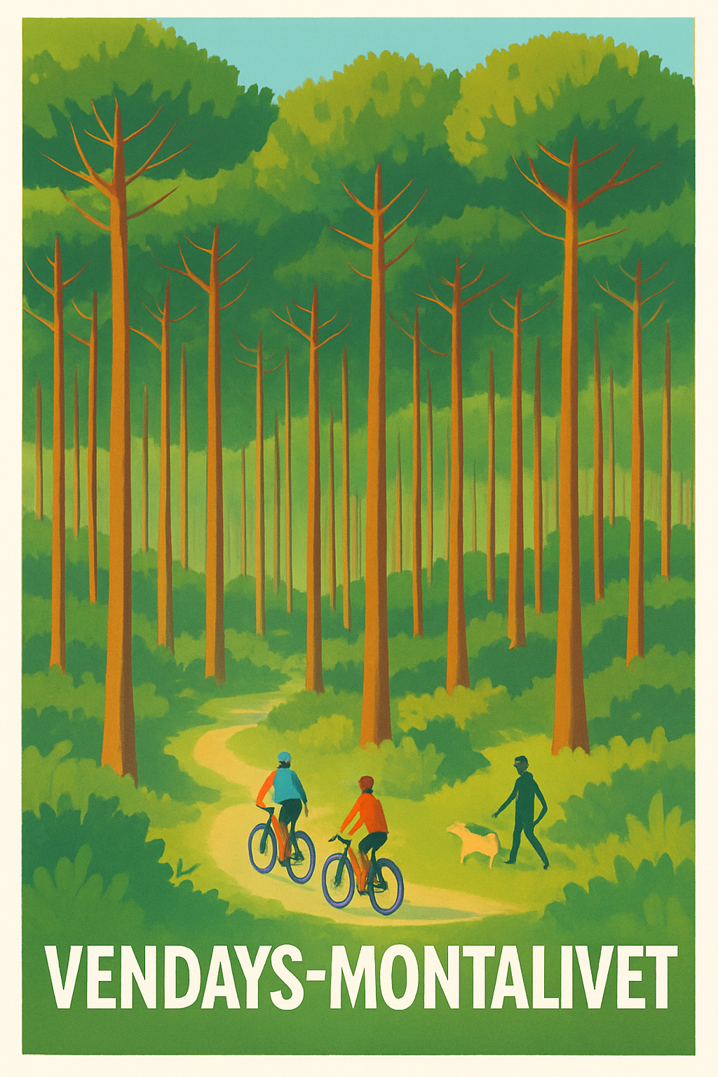 Gironde France Pas de Cadre / 20 × 30cm Affiche de Vendays-Montalivet - Nature et balades en forêt