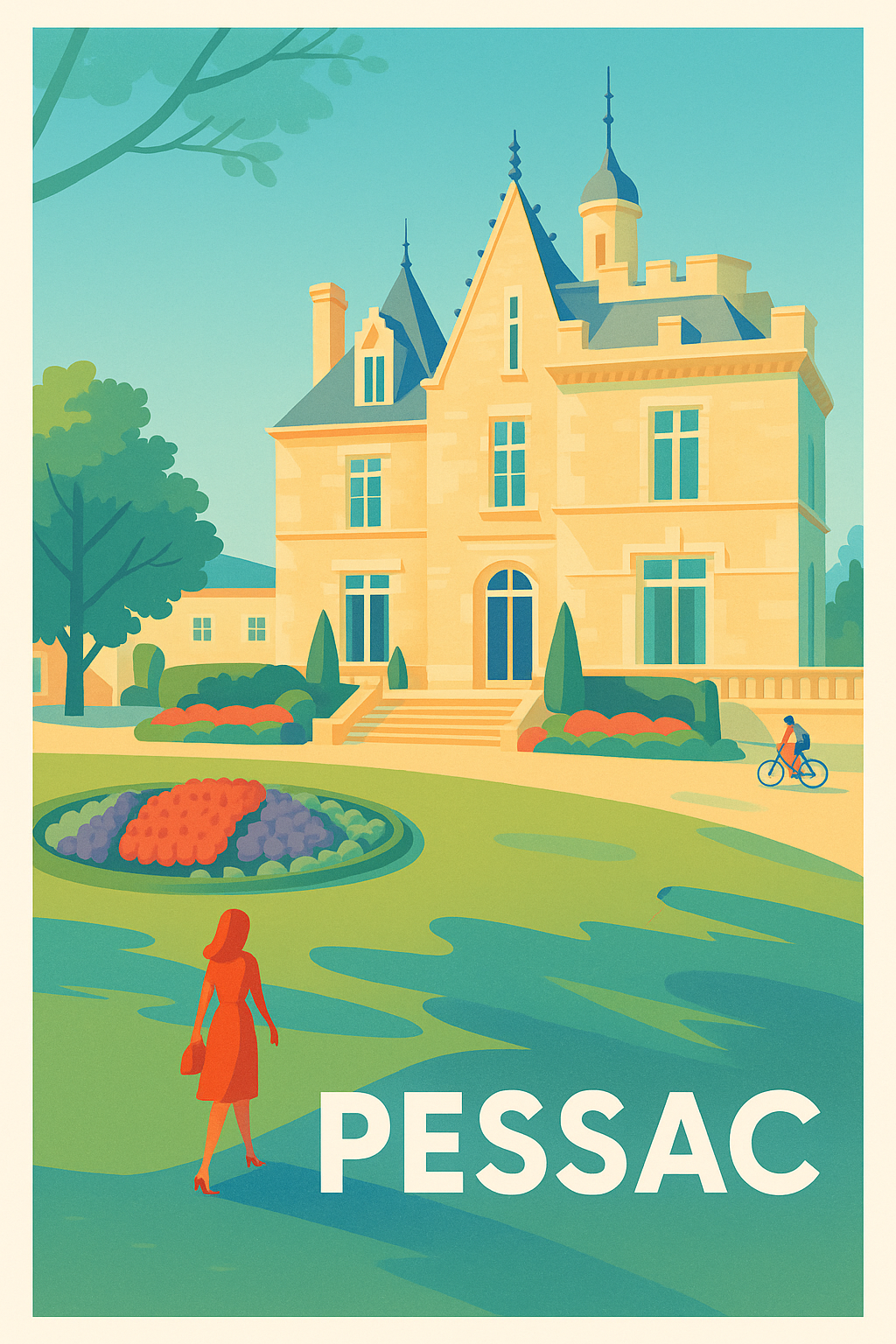 Gironde France Pas de Cadre / 20 × 30cm Affiche Pessac - Élégance et Sérénité Architecturale