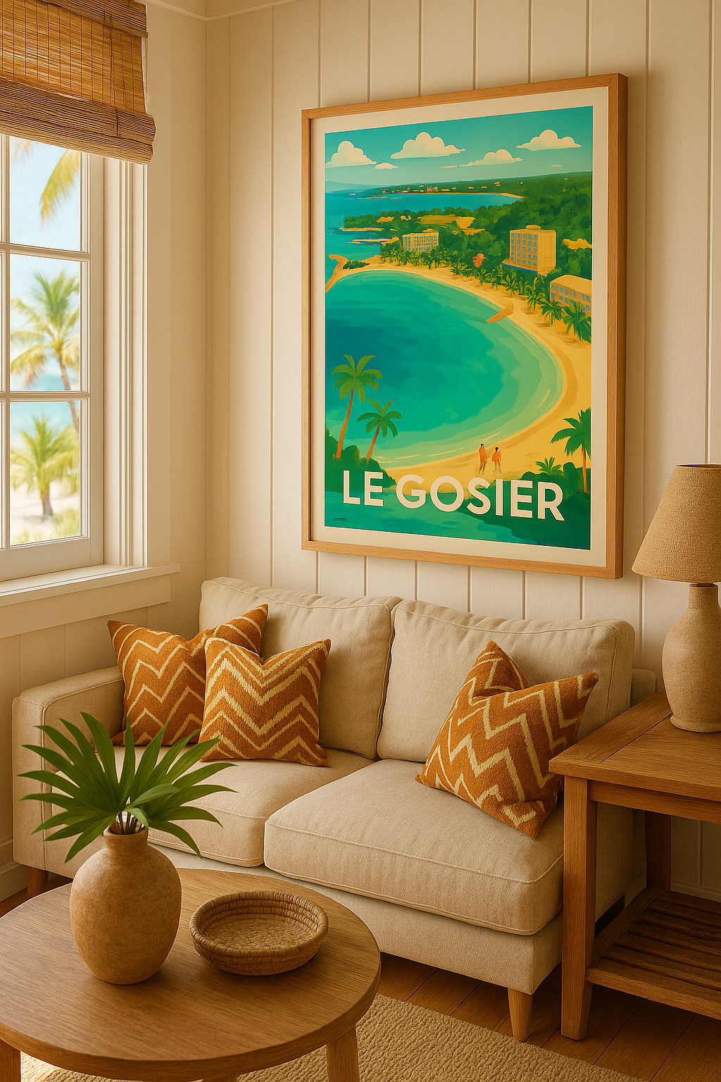 Guadeloupe France Affiche de Le Gosier - Évasion tropicale au bord de l'eau