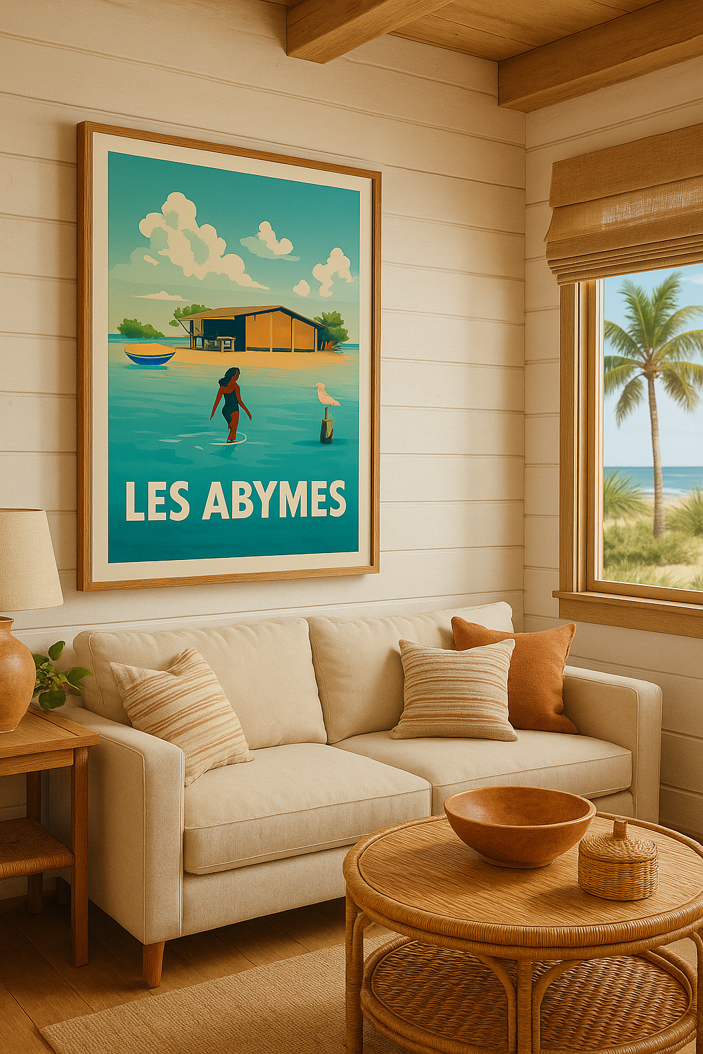 Guadeloupe France Affiche de Les Abymes - Escapade paisible au bord de l'eau