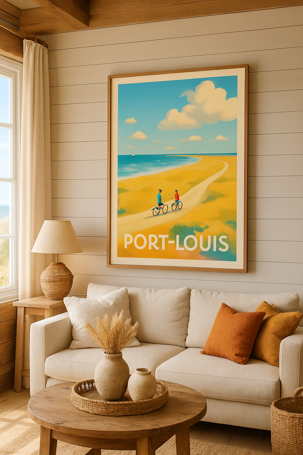 Affiche Port-Louis — Évasion à vélo au bord de mer · poster d'art de Port-Louis