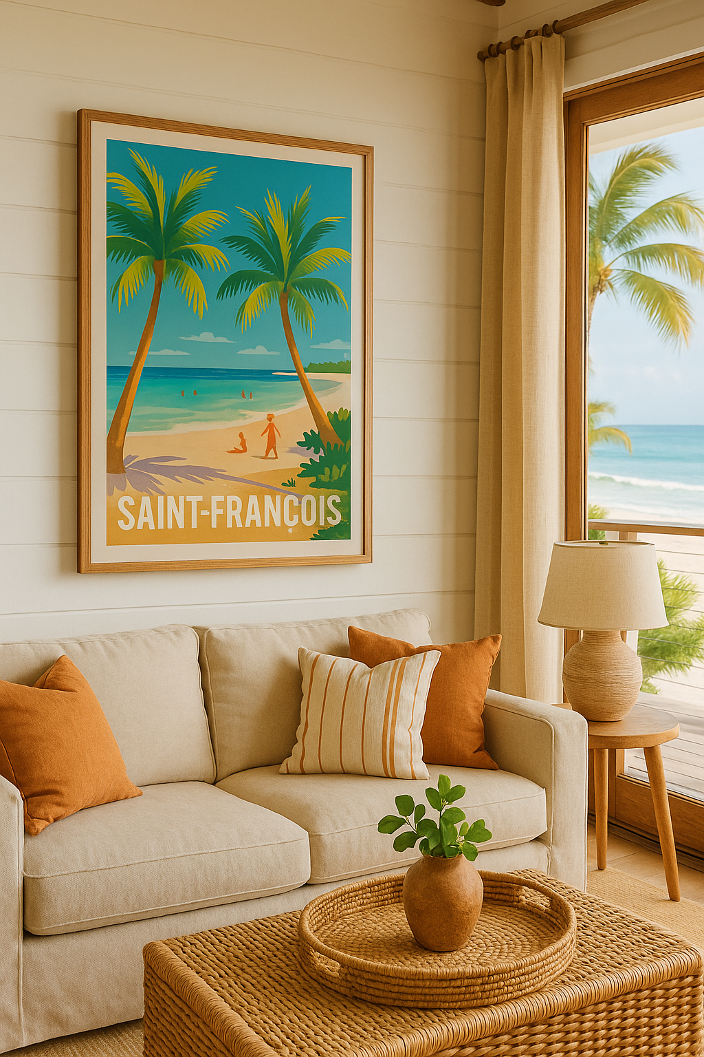 Guadeloupe France Affiche Saint-François - Évasion tropicale en bord de mer