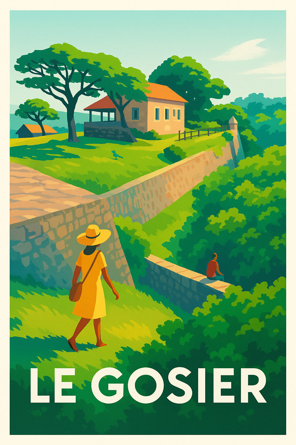 Guadeloupe France Pas de Cadre / 20 × 30cm Affiche de Le Gosier - Évasion naturelle ensoleillée